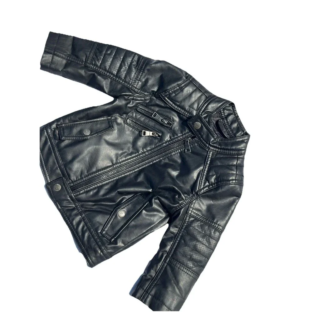 Urban Republic Kids 2T Black Faux Leather Moto Jacket NWT Motorcycle